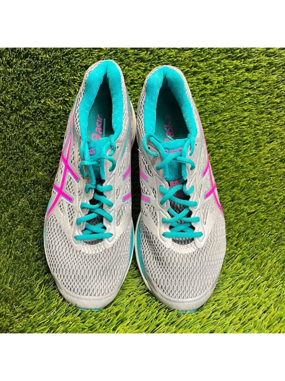 Asics Gel-Cumulus 18 Womens Size 8.5 Gray Blue Athletic Running Shoes Sneakers